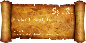 Szakali Kamilla névjegykártya